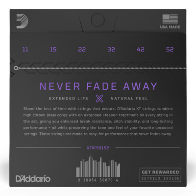 D'ADDARIO XTAPB1152 XT PHOSPHOR BRONZE CUSTOM LIGHT (11-52) струни для акустичної гітари